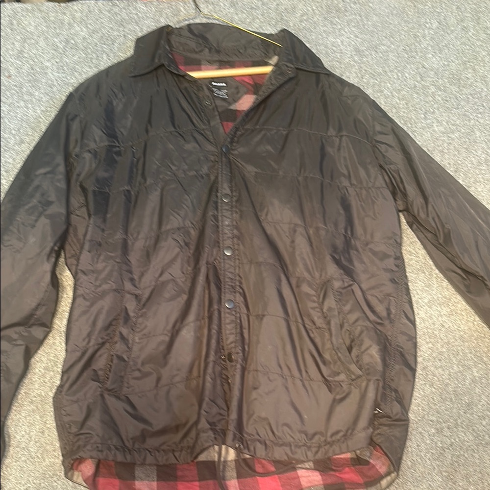 Dickies Black Lightweight Shirt Jacket with Red Lining